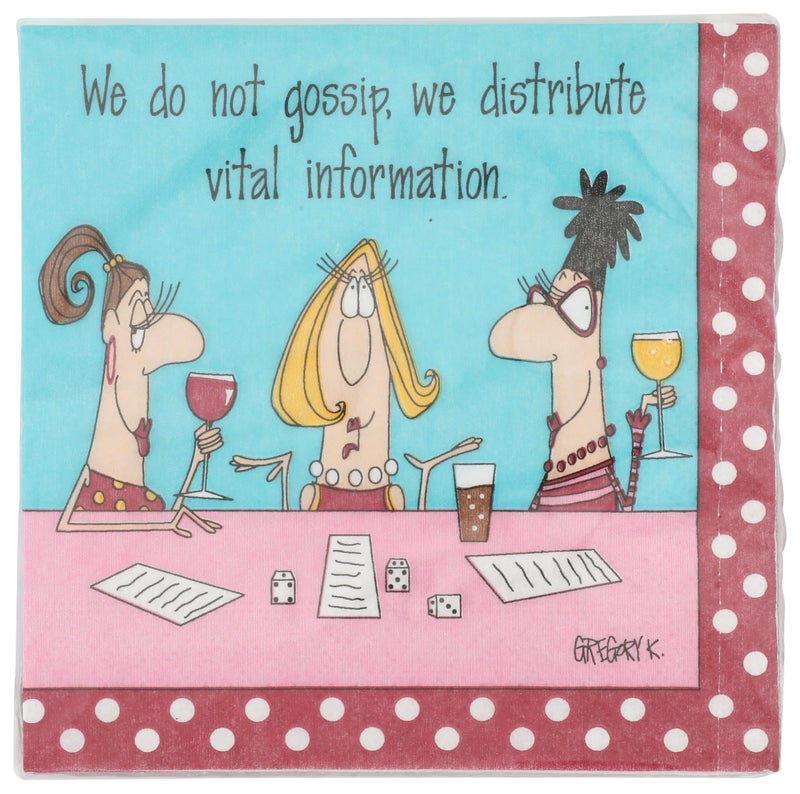 Design Design 624-03132 Vital Information Cocktail Table Napkins, 5-inch Square, Multicolor